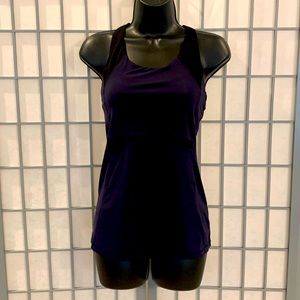 Athleta tennis tank Navy blue with black Size 6